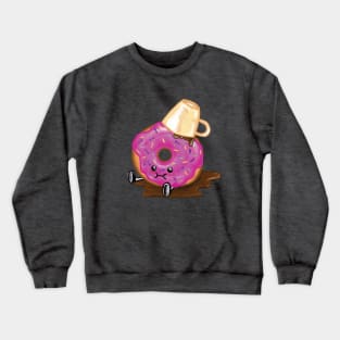 Clumsy Donut Spilled His Coffee Crewneck Sweatshirt